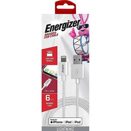 6ft Lightning to USB-A Charging Cable: USB to lightning iPhone Charger, 6' Cord, White