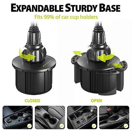 TripGrip Cup Holder Mount: 360 Degree Rotation, Phone Mount