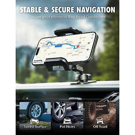 TripGrip 2-in-1 Car Phone Mount, Vent & Dash Holder: Universal Phone Mount