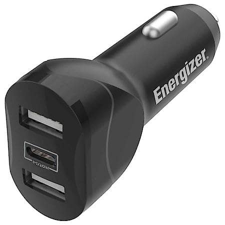 12V Socket Adapter: Car Charger, Dual USB-A and USB-C Charging Ports, 37W