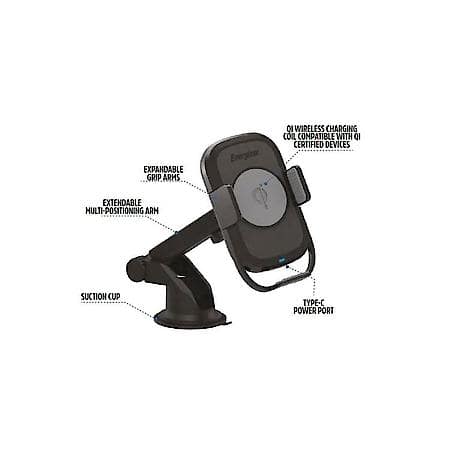 Wireless Fast Charging Grip Mount: QI Certified Phone Charging Mount, 15W