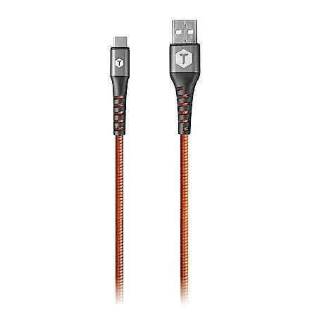 2ft USB-C to USB-A Charging Cable: Armor Flex, Durable Type-C Phone Charger Cord, Orange
