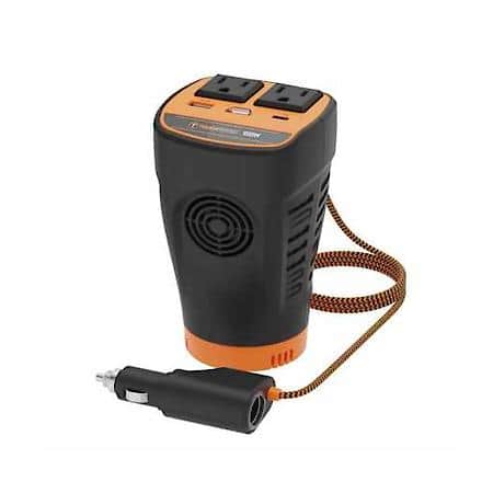 12V Power Inverter: Cup Holder AC Outlet Adapter, USB-A and USB-C Charging Ports, 150W