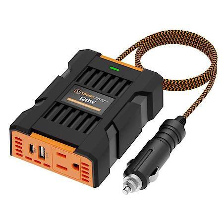 12V Power Inverter: Hi Power AC Outlet Adapter, USB-A and USB-C Charging Ports, 120W