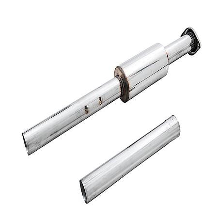 Exhaust Intermediate Pipe: 3 Inch Diameter; Stainless Steel; Resonated