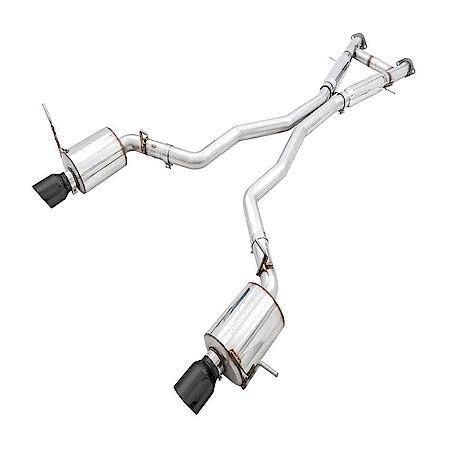 Exhaust System Kit: SS; Without Muffler; Dual Exhaust; Rear Exit; 5 Inch Diamond Black Tips