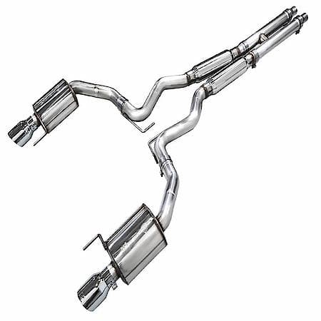 Exhaust System Kit: SS; Wit Muffler; Dual Exhaust Wit Dual Outlet; Rear Exit; Chrome Silver Dual Tip