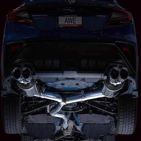 Exhaust System Kit: Stainless Steel; With Muffler; Single Exhaust; Quad Rear Exit; Chrome Silver Tip