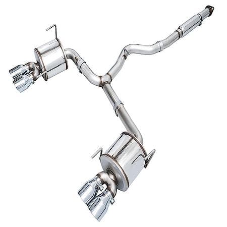 Exhaust System Kit: Stainless Steel; With Muffler; Single Exhaust; Quad Rear Exit; Chrome Silver Tip