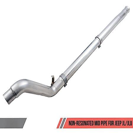 Exhaust Intermediate Pipe: 3 Inch Diameter; Stainless Steel; Non-Resonated