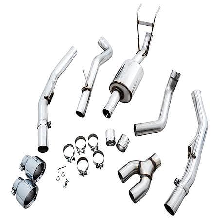 Exhaust System Kit: T304L SS; With Muffler; Single Exhaust With Dual Exits; Rear Exit