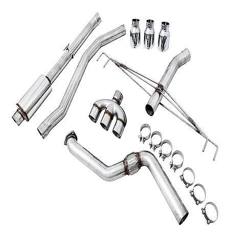 Exhaust System Kit: SS; Without Muffler; Single Exhaust With Triple Exit; Rear Exit