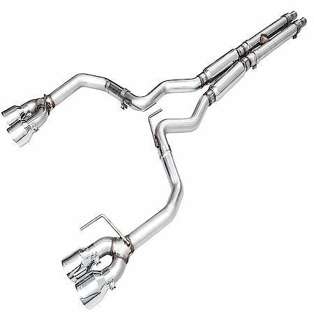 Exhaust System Kit: SS; Without Muffler; Dual Exhaust With Dual Outlet; Rear Exit; Chrome Silver