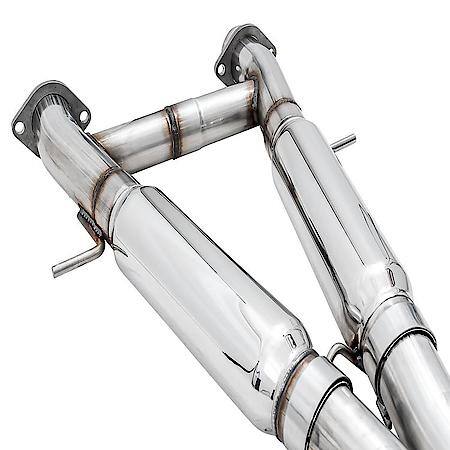 Exhaust System Kit: SS; With Muffler; Dual Exhaust; Rear Exit; 5 Inch Chrome Silver Tips