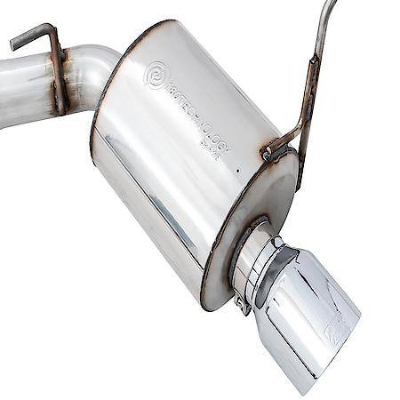Exhaust System Kit: SS; With Muffler; Dual Exhaust; Rear Exit; 5 Inch Chrome Silver Tips