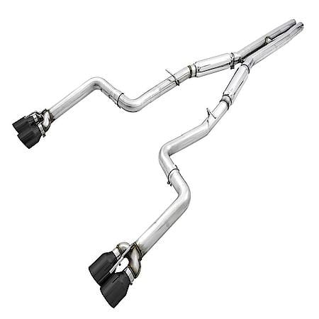 Exhaust System Kit: SS; Without Muffler; Dual Exhaust; Rear Exit; 4.5 Inch Diamond Black Quad Tips