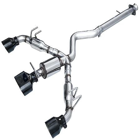 Exhaust System Kit: SS; With Muffler; Single Exhaust With Triple Exit; Rear Exit; Diamond Black Tip