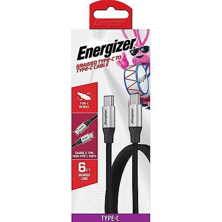 6ft USB-C to USB-C Charging Cable: Braided Type-C to Type-C Phone Charger, 6' Cord