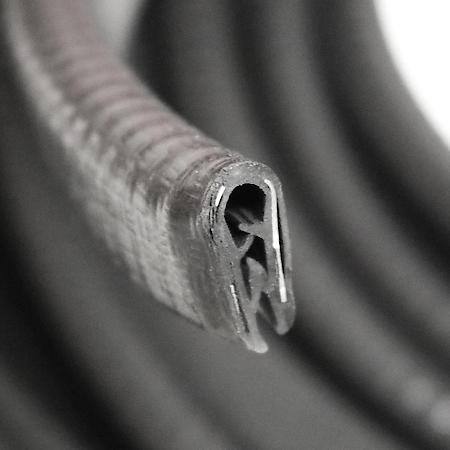 Black PVC Edge Trim Weatherstrip, 10.5 mm x 16 mm 100 ft, Black