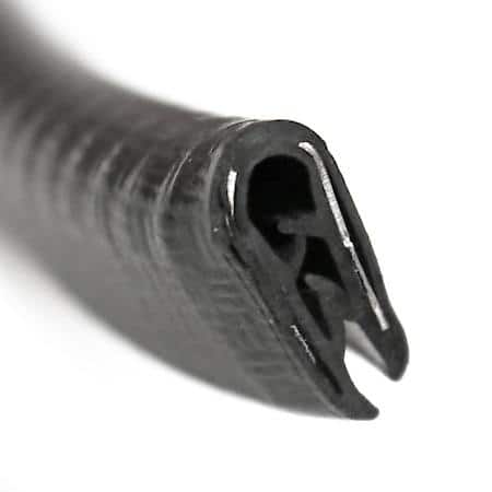 Black PVC Edge Trim Weatherstrip, 3/8 in. x 5/8 in. 20 ft, Black