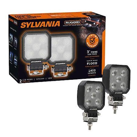 Rugged Off Road 3 Inch LED Pod Cube, Flood Beam, IP69K Waterproof Rating