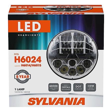 H6024 LED: Sealed Beam Headlight, Long-Lasting Brighter and Whiter Light, 1 Pack