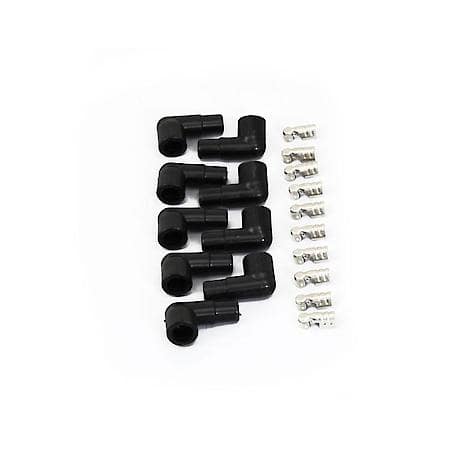 Wires, Univ. 8MM 8 cyl 180░ Black Ceramic Boot; Black wire