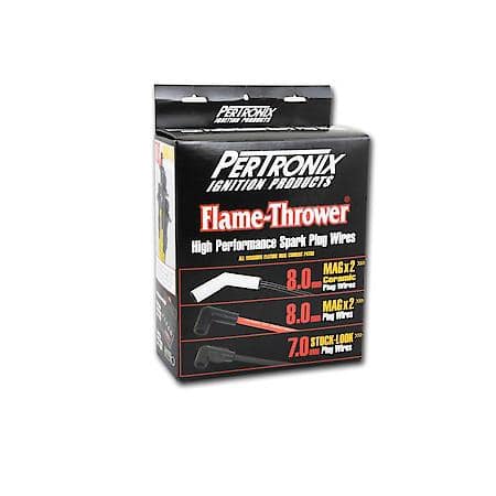 Wires, Univ. 8MM 8 cyl 180░ Black Ceramic Boot; Black wire