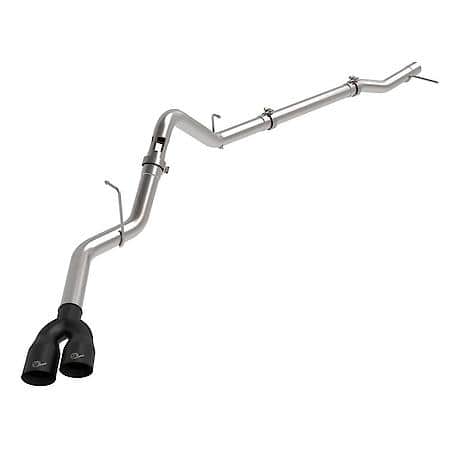 Rebel XD Series 3" 304 Stainless Steel DPF-Back Exhaust with Dual Black Tips