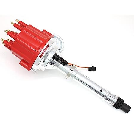 Distributor Billet Magnetic Trigger Slip Collar Chevy SB/BB Red Male Cap Vacuum Advance