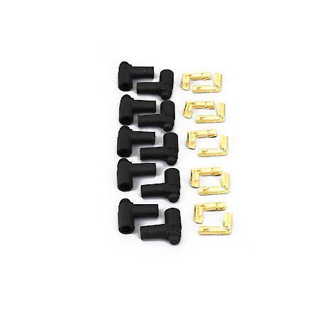 Wires, Universal 8mm 8 Cylinder 90 Deg. Black Ceramic Boot; Black Wire