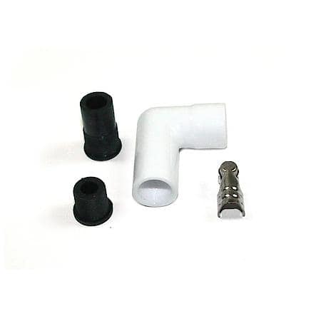 White Ceramic Spark Plug 90 Deg Boot