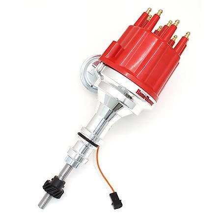 Distributor Billet Magnetic Trigger Ford SB Red Male Cap Vacuum Advance