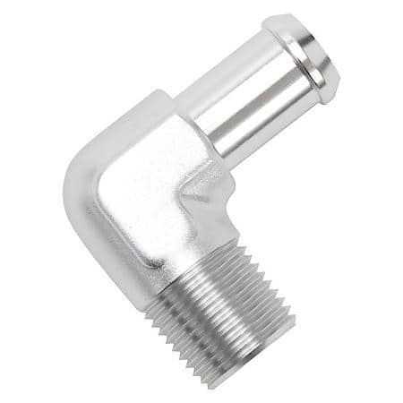 Heater Hose End Fitting - 90 Deg with 1/2" NPT and 5/8" Barb