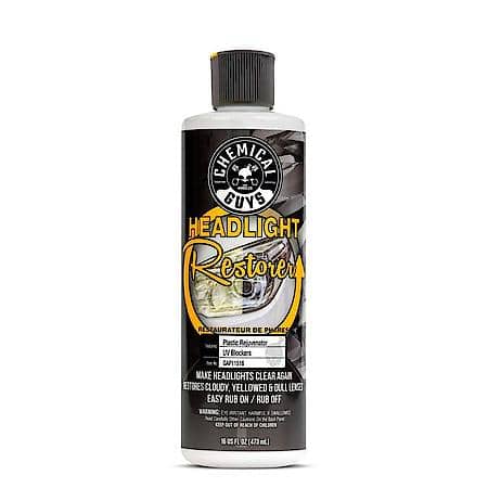 Headlight Restorer And Protectant : Keep your headlights bright and remove discoloration, 16 oz.