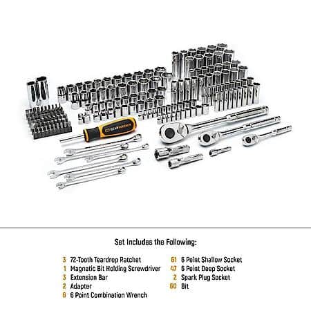 185 Piece 1/4┐, 3/8┐ & 1/2" Drive 72-Tooth Sae/Metricá
