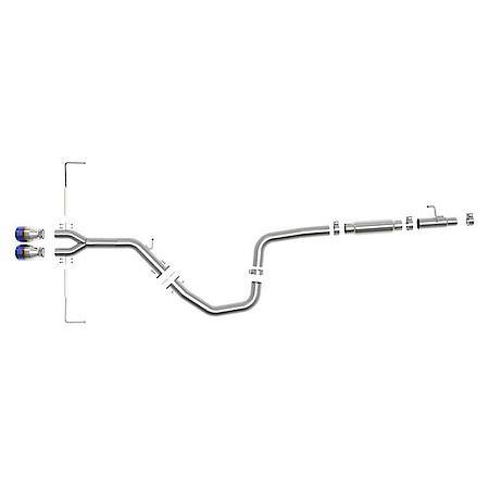 Takeda 3" to 2-1/2" 304 Stainless Steel Cat-Back Exhaust with Blue Flame Tip