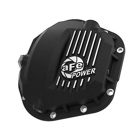 Pro Series Dana 60 Front Differential Cover Black with Machined Fins