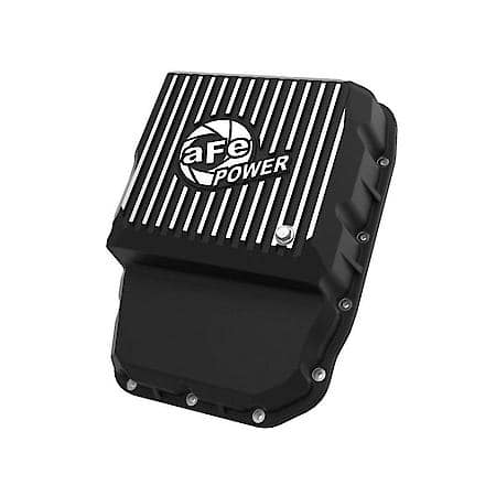 POWER Transmission Pan, Black with Machined Fins