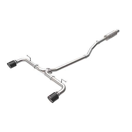 Takeda 2-1/2" 304 Stainless Steel Cat-Back Exhaust System with Carbon Fiber Tips