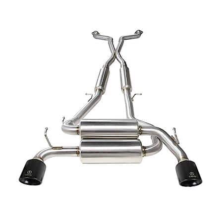 Takeda 2-1/2" 304 Stainless Steel Cat-Back Exhaust System with Black Tips