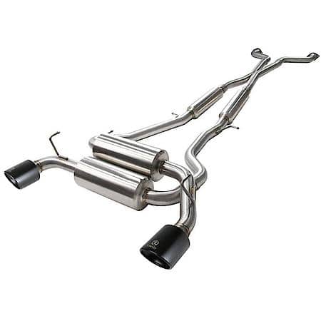 Takeda 2-1/2" 304 Stainless Steel Cat-Back Exhaust System with Black Tips