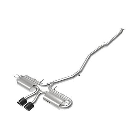 Takeda 3" 304 Stainless Steel Cat-Back Exhaust with Center Carbon Fiber Tips
