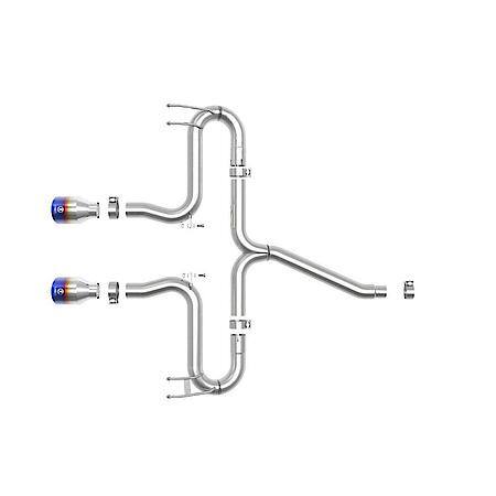 Takeda 2-1/2" 304 Stainless Steel Axle-Back Exhaust System with Blue Flame Tips