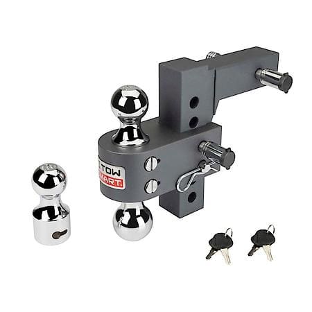 Class V, Adjustable Trailer Hitch Tri-Ball Mount, 12K lb, 5-5/8 Drop - 6-1/2" Rise