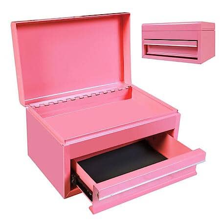 10 Inch Mini Portable Steel Tool Box, Pink