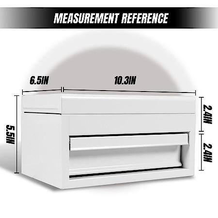 10 Inch Mini Portable Steel Tool Box, White