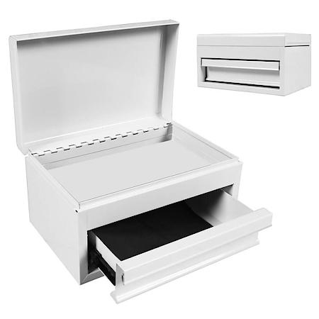 10 Inch Mini Portable Steel Tool Box, White
