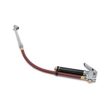 Air Line Inflator Gauge - 20-120 PSI Range, Flexible Hose, Dual-Head Chuck