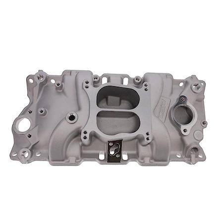 Chevy Small Block Carbureted Dual Plane Satin Aluminum Intake Manifold